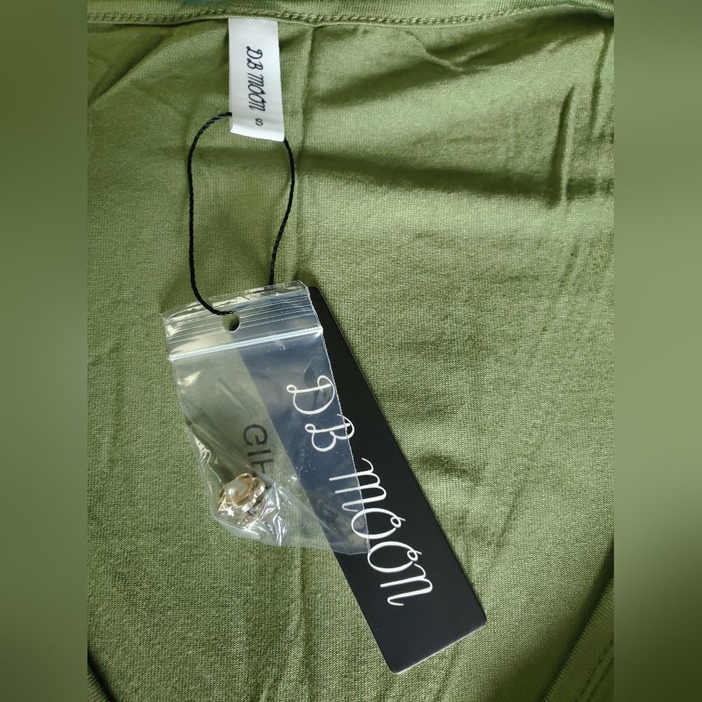 NWT DB MOON Women's Deep V Neck Short Sleeve Casual Wrap Dress W/ Pocket - Picture 7 of 7